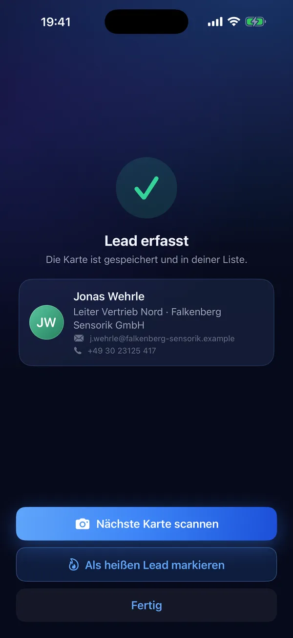 Lead captured